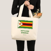 GOD BLESS ZIMBABWE Flag Jumbo Stoffbeutel (Vorderseite (Produkt))