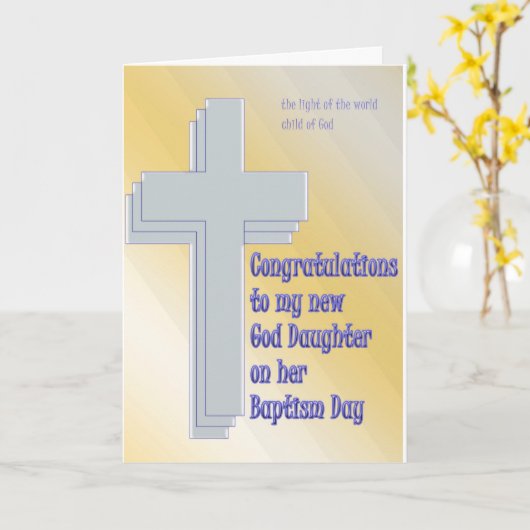 God Daughter Baptism Karte (Gelbe Blume)