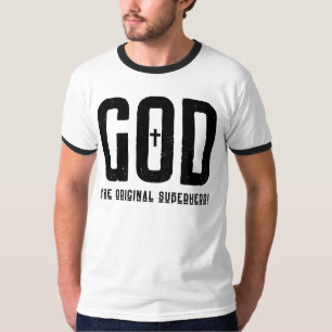 God Der Ursprüngliche Superheld Cross Herren-Ringe T-Shirt