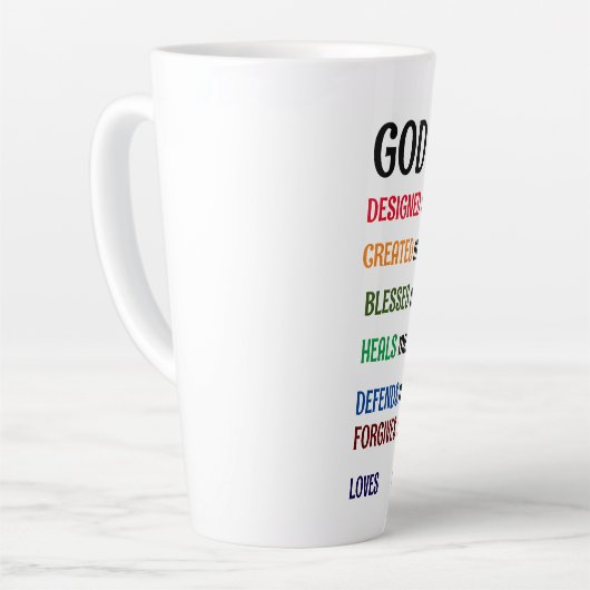 "GOD DESIGNED ME" Kollektion Latte Tasse (Linke Ecke)
