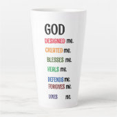 "GOD DESIGNED ME" Kollektion Latte Tasse (Vorderseite)