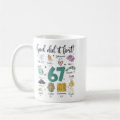 God Did It First 67 Meme Retro Christian Funny Fai Kaffeetasse (Links)