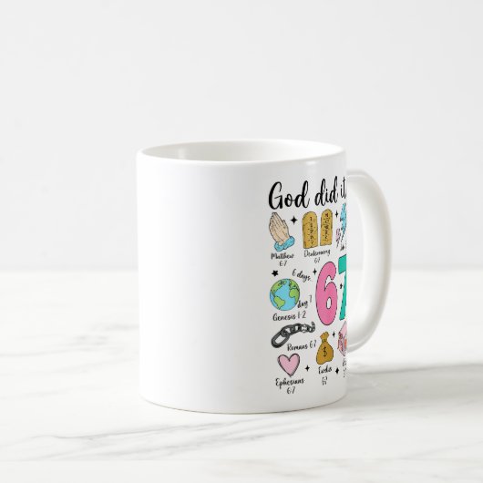 God Did It First 67 Six Seven Meme Jesus Christ Bi Kaffeetasse (VorderseiteRechts)