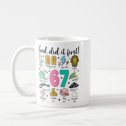 God Did It First 67 Six Seven Meme Jesus Christ Bi Kaffeetasse (Links)