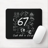 God Did It First 67 Six Seven Meme Jesus Christian Mousepad (Mit Mouse)