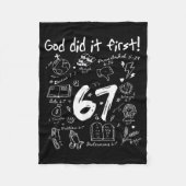 God Did It First Funny Christian 6 7 Six Seven  Fleecedecke (Vorderseite)