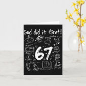 God Did It First Funny Christian 6 7 Six Seven Karte (Gelbe Blume)