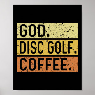God Disc Golf Coffee Jesus Frisbee Disc Golfer  Poster