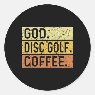 God Disc Golf Coffee Jesus Frisbee Disc Golfer  Runder Aufkleber