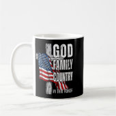 God Family Country American Flag Christian Patriot Kaffeetasse (Links)