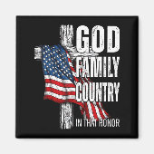 God Family Country American Flag Christian Patriot Magnet (Vorne)