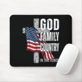 God Family Country American Flag Christian Patriot Mousepad (Mit Mouse)