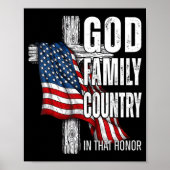 God Family Country American Flag Christian Patriot Poster (Vorne)