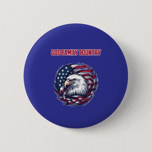 God Family Country American Patriot Values Button (Vorderseite)