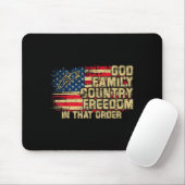 God Family Country Dom In That Order For Suprters  Mousepad (Mit Mouse)
