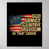 God Family Country Dom In That Order For Suprters Poster (Vorne)