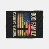 God Family Country Dom Usa Flag Cross Fleecedecke (Vorderseite (Horizontal))