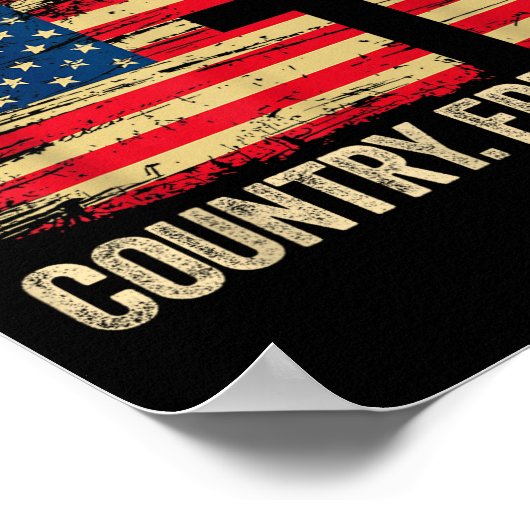 God Family Country Dom Usa Flag Cross Poster (Ecke)