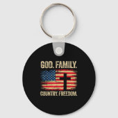 God Family Country Dom Usa Flag Cross Schlüsselanhänger (Vorderseite)
