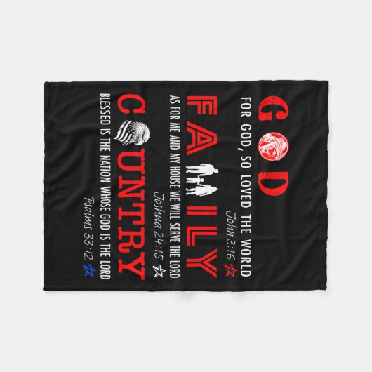 God Family Country  Fleecedecke (Vorderseite (Horizontal))