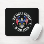 God Family Country In That Order Christian Patriot Mousepad (Mit Mouse)
