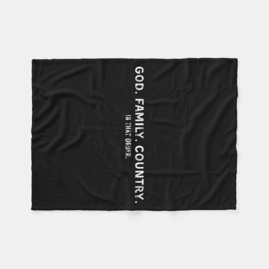 God Family Country In That Order Fleecedecke (Vorderseite (Horizontal))