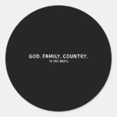 God Family Country In That Order Runder Aufkleber (Vorderseite)