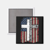 God Family Country Patriotic Christian Vintage Usa Magnet (Vorderseite/Rückseite)