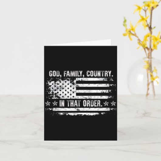 God Family Country Patriotic Faith Pride Usa For S Karte (Gelbe Blume)