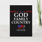 God Family Country Us Flag Christian Saying Dom Je Karte (Vorderseite)