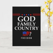 God Family Country Us Flag Christian Saying Dom Je Karte (Gelbe Blume)