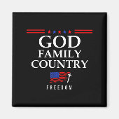 God Family Country Us Flag Christian Saying Dom Je Magnet (Vorne)