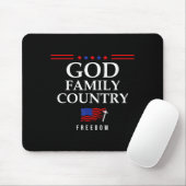 God Family Country Us Flag Christian Saying Dom Je Mousepad (Mit Mouse)