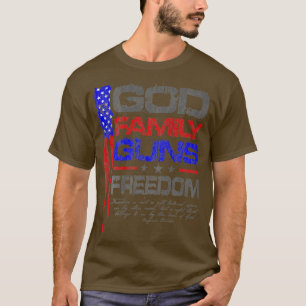 GOD FAMILY GUNS FREEDOM Konservative amerikanische T-Shirt