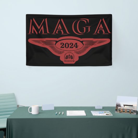 GOD FAMILY LAND EAGLE WINGS TRUMP 2024 MAGA BANNER (Messeveranstaltung)