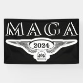 GOD FAMILY LAND EAGLE WINGS TRUMP 2024 MAGA BANNER (Horizontal)