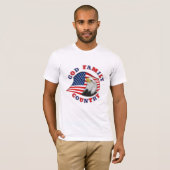 GOD FAMILY LAND w Eagle auf US-Flagge T-Shirt (Vorne ganz)