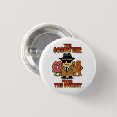 God Father from Bakery - Cartoon Coffee & Donuts Button (Vorne & Hinten)