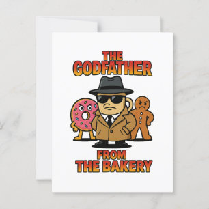God Father from Bakery - Cartoon Coffee & Donuts Postkarte
