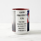 GOD GESCHÜTZTER PRÄSIDENT TRUMP ZUM SCHUTZ AMERIKA TASSE (Zentrum)