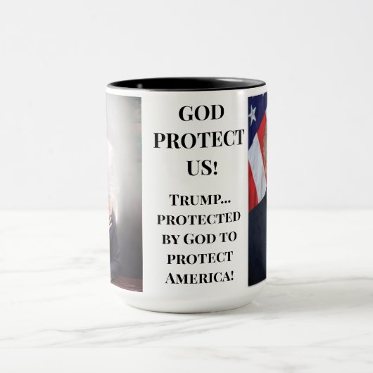 GOD GESCHÜTZTER PRÄSIDENT TRUMP ZUM SCHUTZ AMERIKA TASSE (Zentrum)