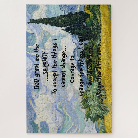 GOD gewährt mir die SERENITÄT auf einer bunten Lan Puzzle (Vertikal)