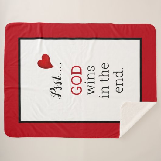 GOD gewinnt am Ende inspirierenden Text weiß Sherpadecke (Vorderseite (Horizontal))