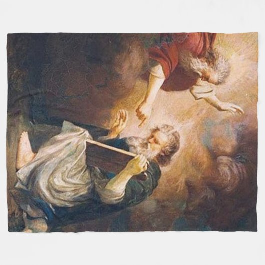 GOD gibt MOSES die TEN-ANTRÄGE Fleecedecke (Vorderseite (Horizontal))