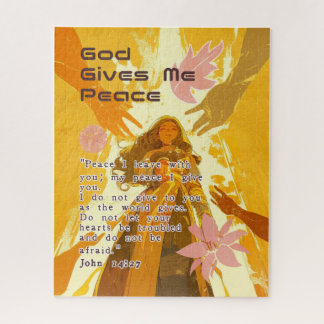 God Gives Me Peace - Christian Vintage Retro Anime Puzzle