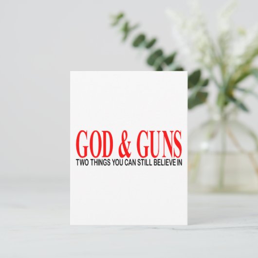 GOD & GUNS POSTKARTE (Stehend Vorderseite)