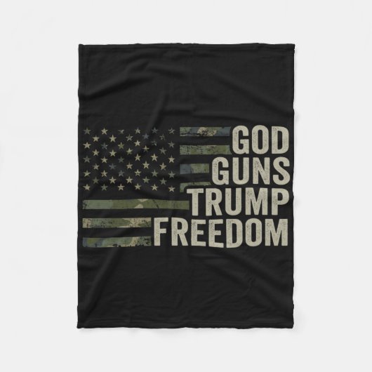 God Guns Trump Freedom - Funny Camouflage Pro Gun Fleecedecke (Vorderseite)