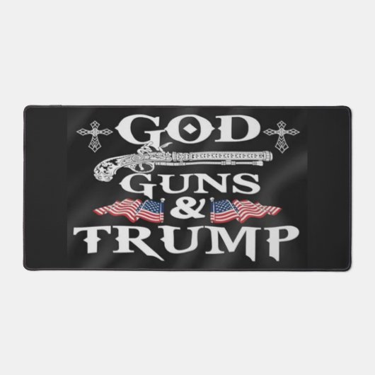 GOD GUNS & TRUMP SCHREIBTISCHUNTERLAGE (Vorderseite)