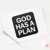 God Has a Plan Faith Quote Quadratischer Aufkleber (Umschlag)