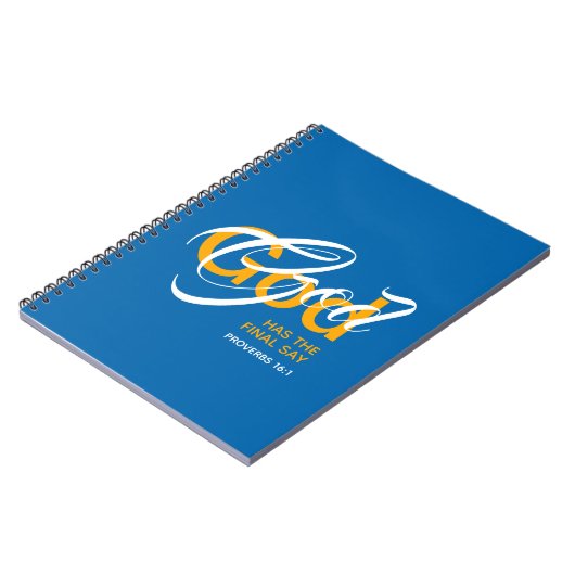 GOD HAS THE FINAL SAY Christian Scripture Blue Notizblock (Linke Seite)